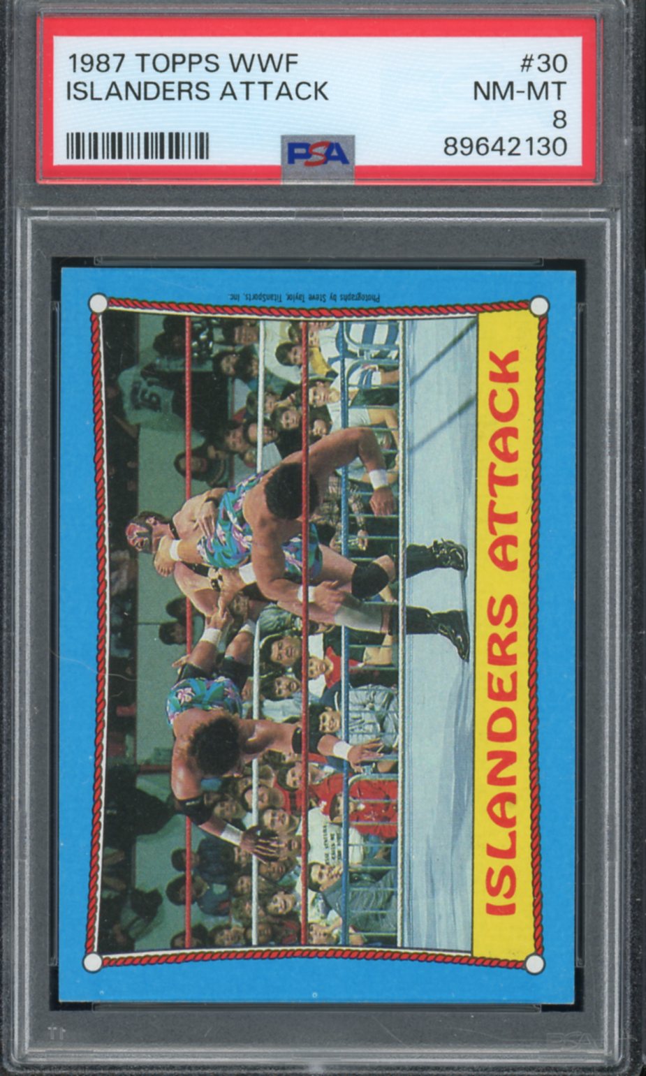 Islanders Attack Card 1987 Topps WWF #30 PSA 8 Image 1