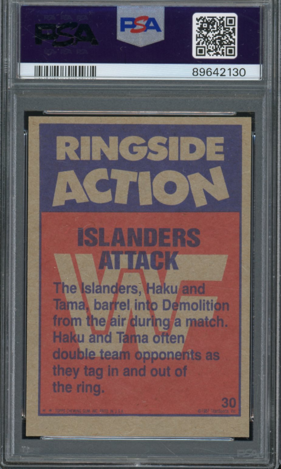 Islanders Attack Card 1987 Topps WWF #30 PSA 8 Image 2