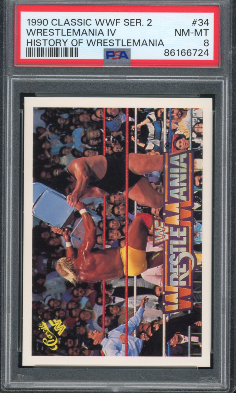 History Of Wrestlemania Hulk Hogan/Andre The Giant 1990 Classic WWF #34 PSA 8 Image 1