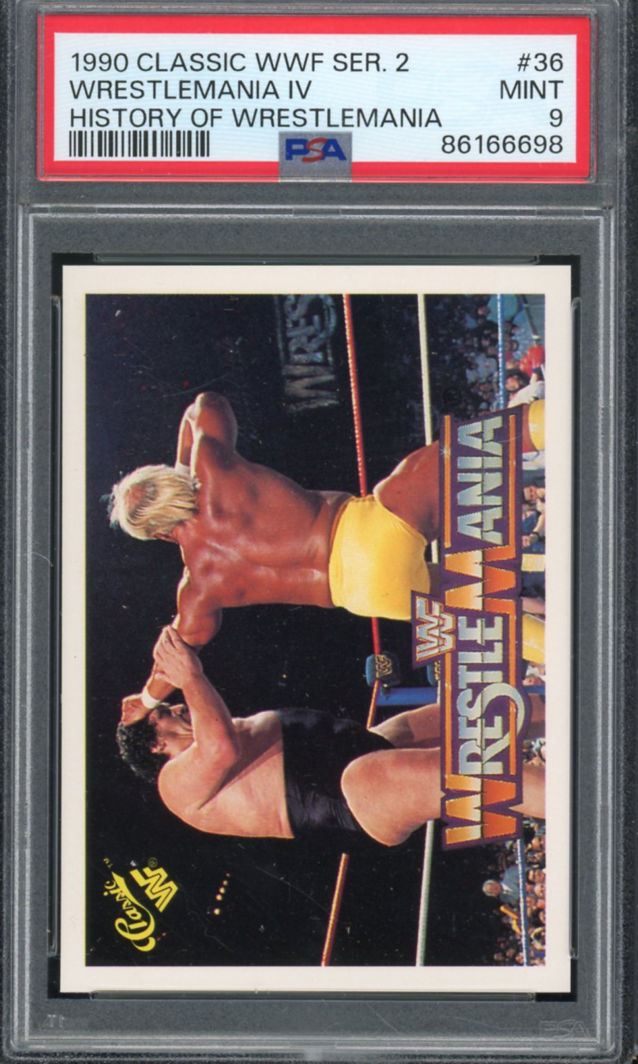 History Of Wrestlemania Hulk Hogan/Andre The Giant 1990 Classic WWF #36 PSA 9 Image 1