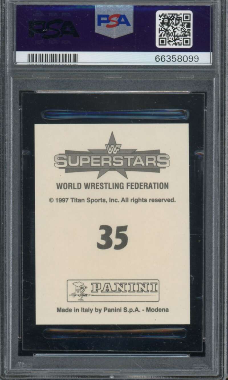 Sycho Sid/Bulldog Card 1997 Panini WWF Superstars Stickers #35 PSA 9 Image 2