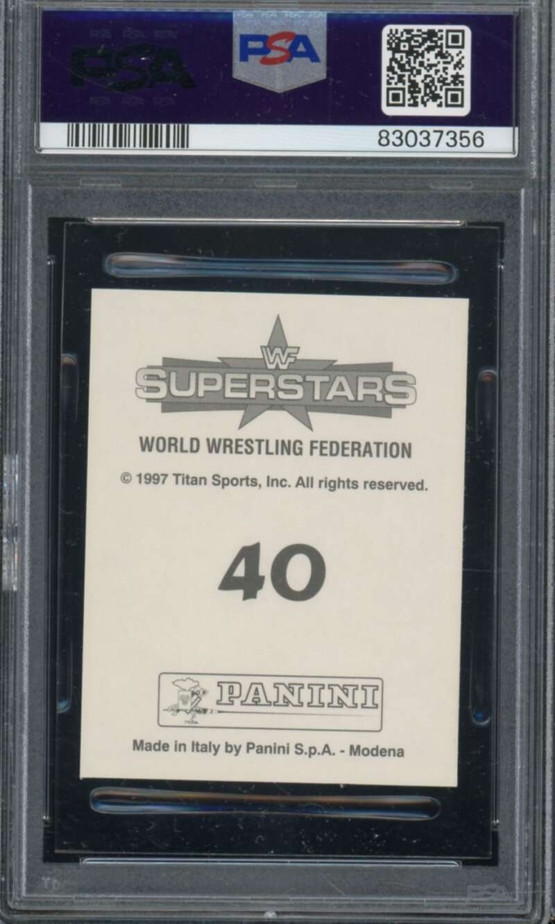 Sycho Sid Card 1997 Panini WWF Superstars Stickers #40 PSA 8 Image 2