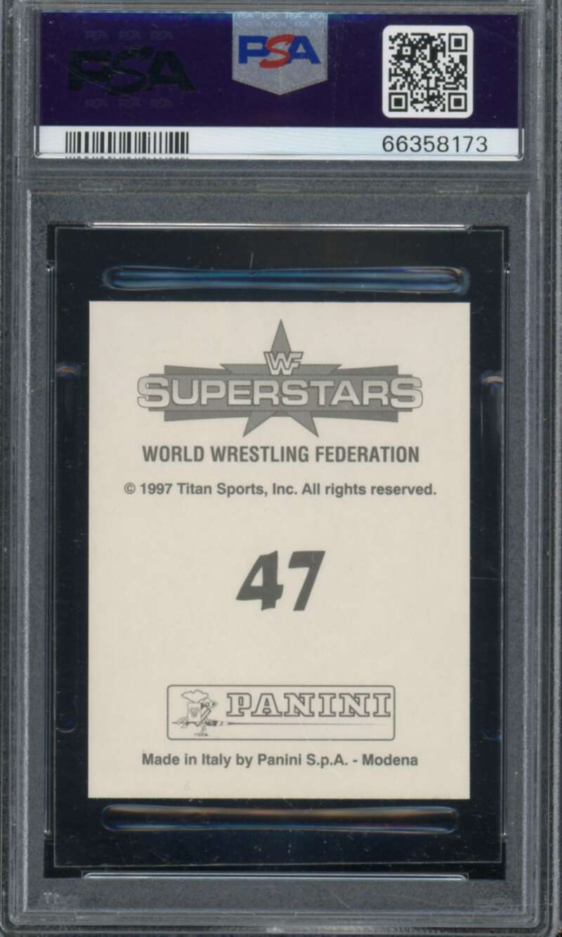 Stone Cold Steve Austin Card 1997 Panini WWF Superstars Stickers #47 PSA 9 Image 2