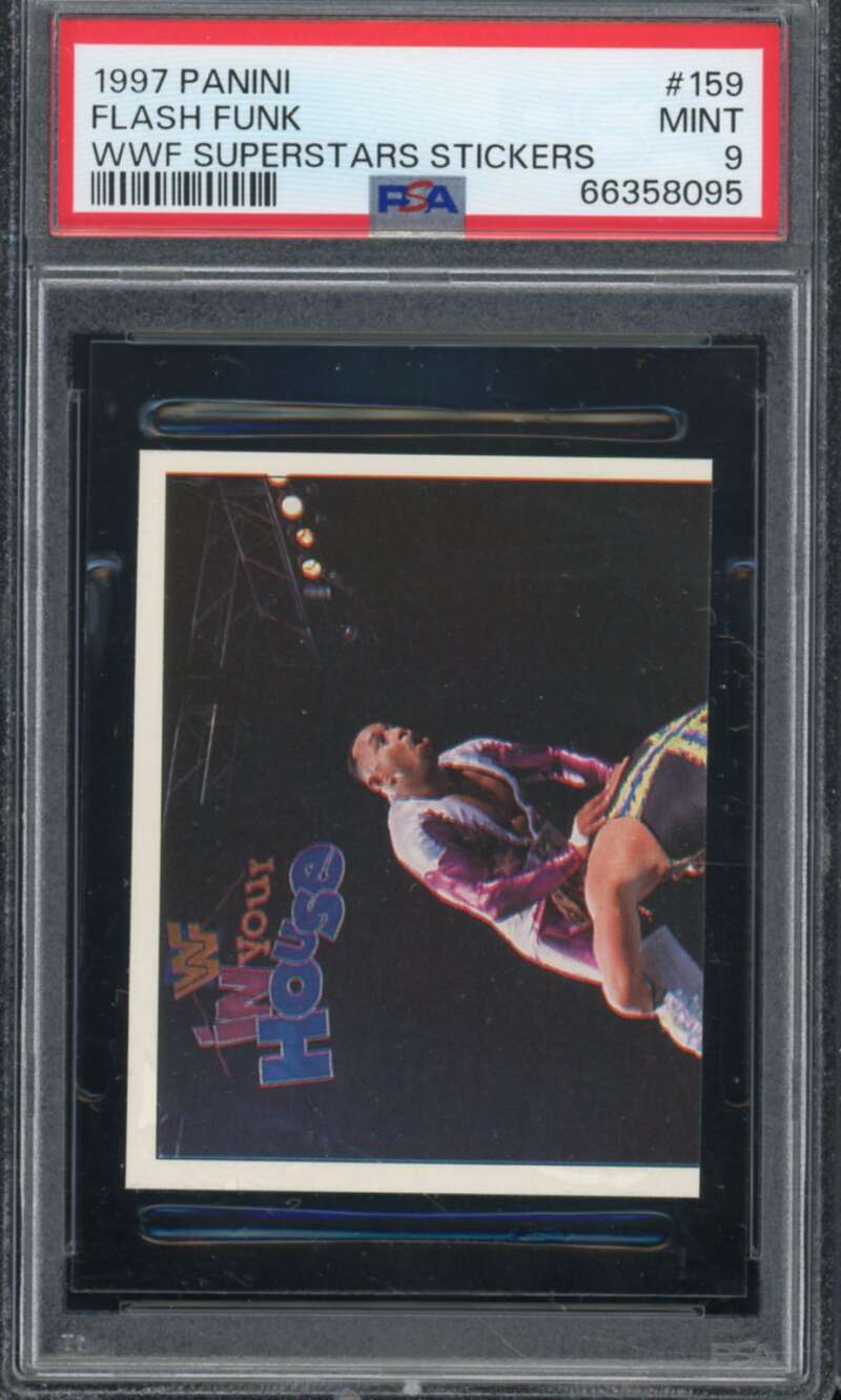 Flash Funk Card 1997 Panini WWF Superstars Stickers #159 PSA 9 Image 1