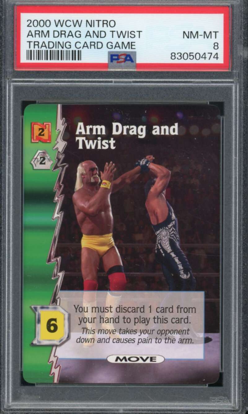 Arm Drag And Twist Hulk Hogan Card 2000 Wcw Nitro #nno PSA 8 Image 1