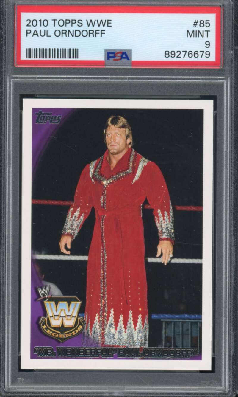 Paul Orndorff Card 2010 Topps WWE #85 PSA 9 Image 1