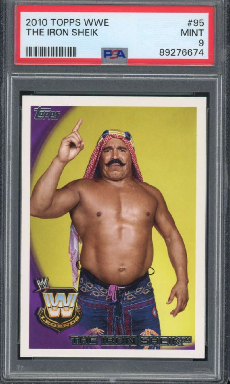 The Iron Sheik Card 2010 Topps WWE #95 PSA 9 Image 1