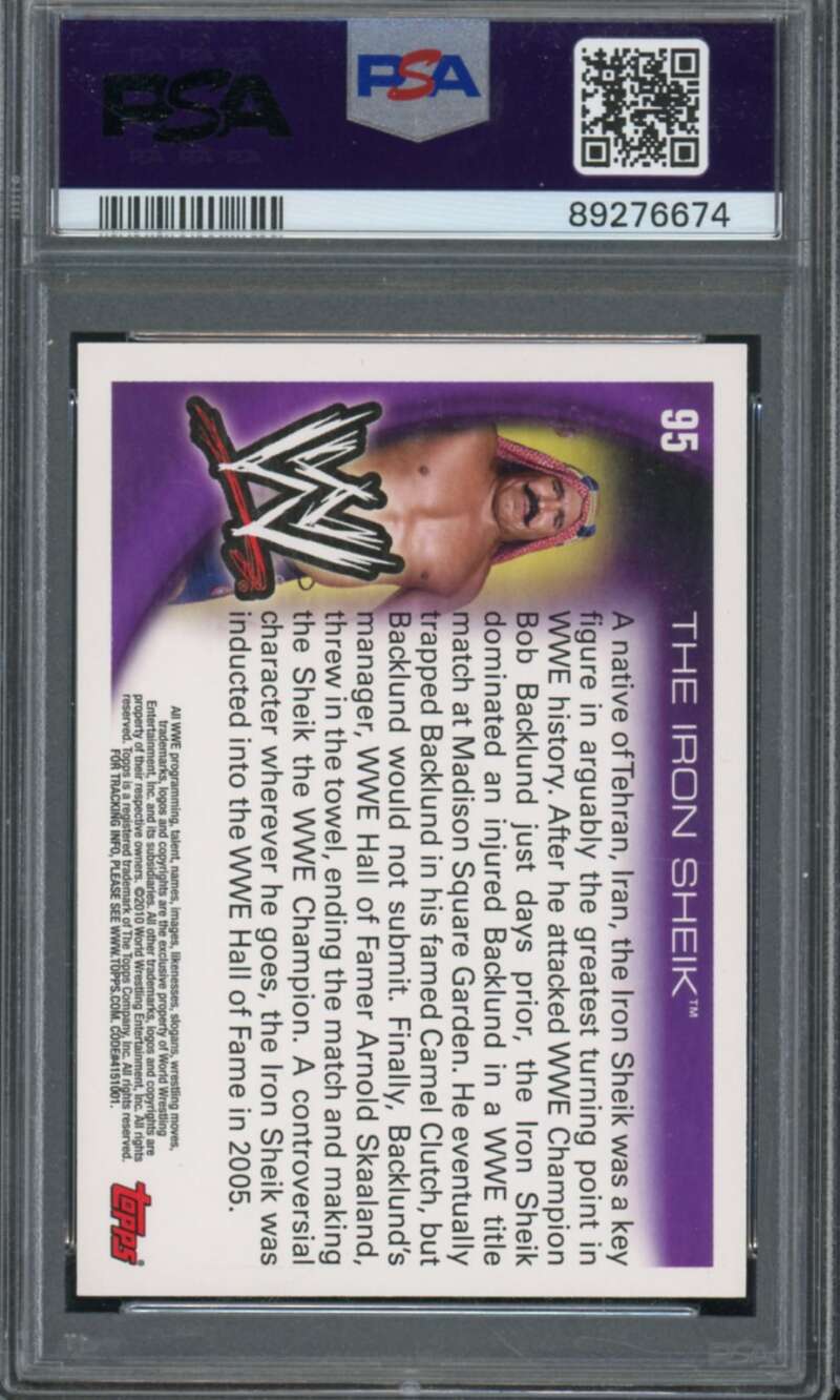 The Iron Sheik Card 2010 Topps WWE #95 PSA 9 Image 2