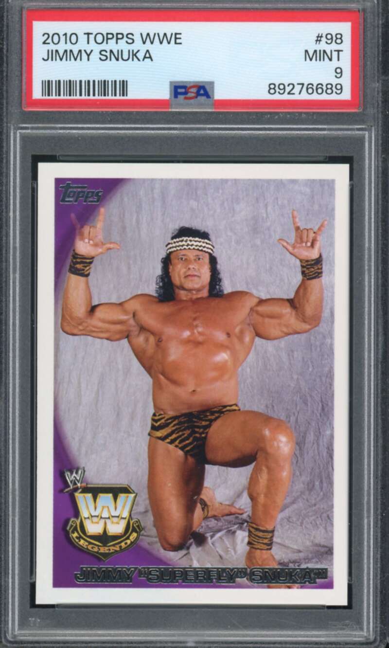 Jimmy Snuka Card 2010 Topps WWE #98 PSA 9 Image 1