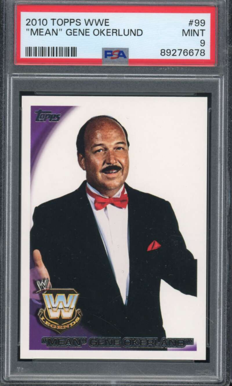 Mean Gene Okerlund Card 2010 Topps WWE #99 PSA 9 Image 1