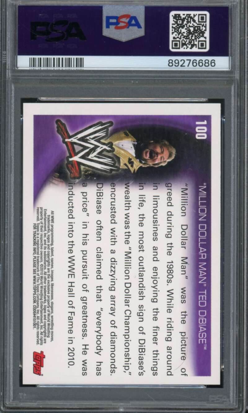 Ted Dibiase Card 2010 Topps WWE #100 PSA 9 Image 2