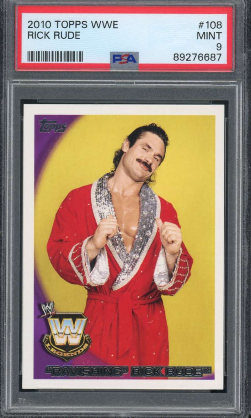 Rick Rude Card 2010 Topps WWE #108 PSA 9 Image 1