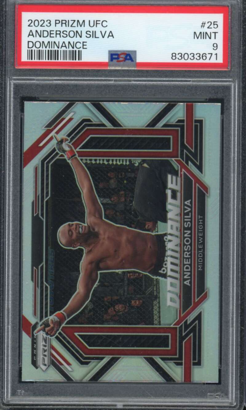 Anderson Silva Card 2023 Prizm UFC Dominance #25 PSA 9 Image 1