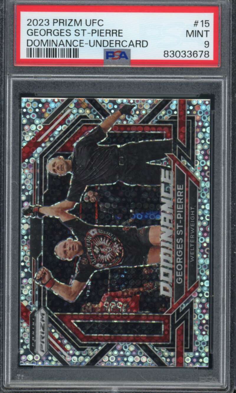 Georges St-Pierre Card 2023 Prizm UFC Dominance Undercard #15 PSA 9 Image 1