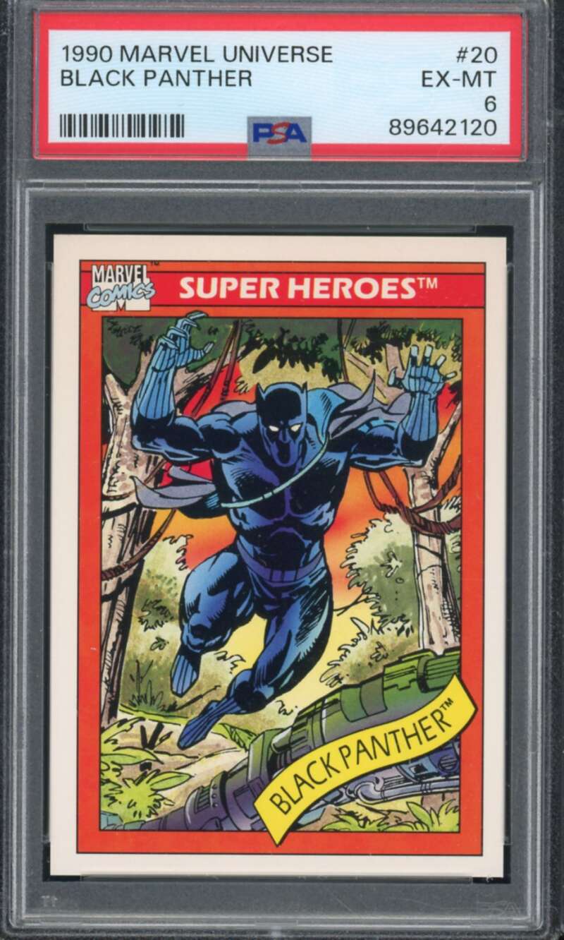 Black Panther Card 1990 Marvel Universe #20 PSA 6 Image 1