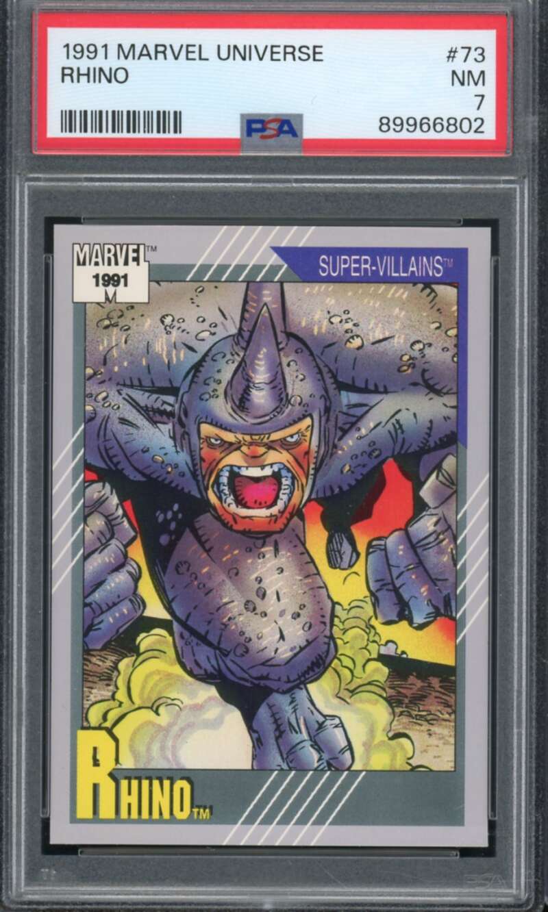 Rhino Card 1991 Marvel Universe #73 PSA 7 Image 1