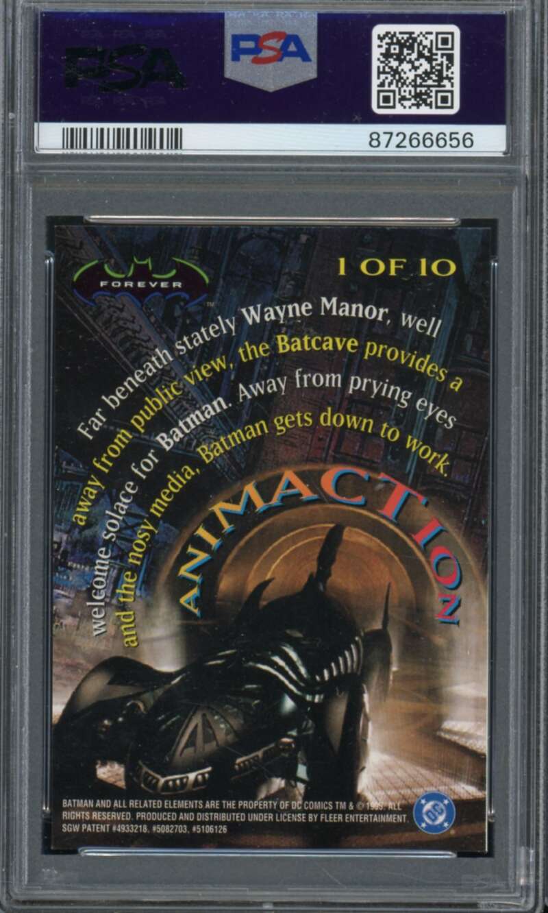 Batman Card 1995 Ultra Batman Forever #1 PSA 9 Image 2