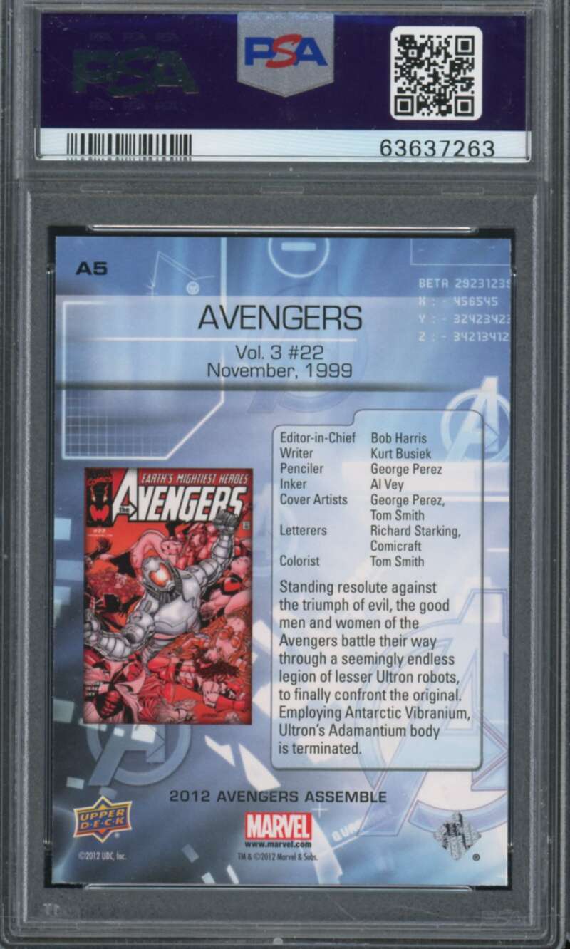 Avengers Card 2012 Avengers Assemble Classic Covers #A5 PSA 10 Image 2