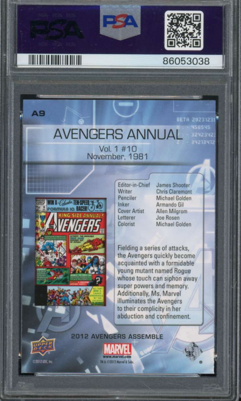 Avengers Annual Card 2012 Avengers Assemble Classic Covers #A9 PSA 10 Image 2