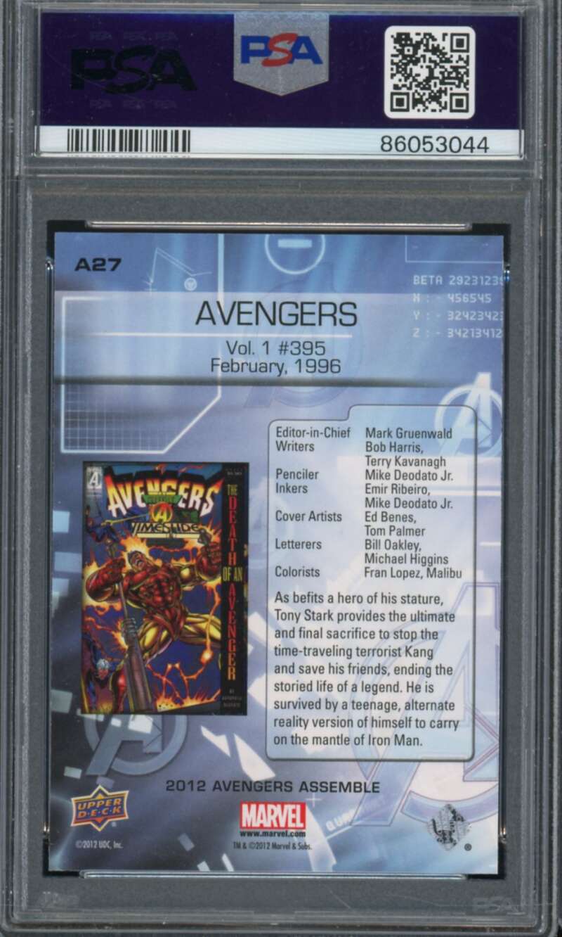 Avengers Card 2012 Avengers Assmble Callsic Covers #A27 PSA 10 Image 2