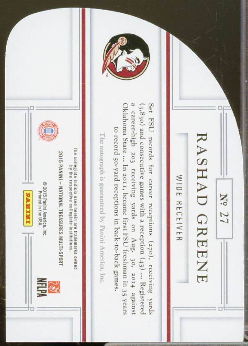 Rashad Greene 2015 National Treasures Collegiate Multisport Auto Die Cuts #27  Image 2