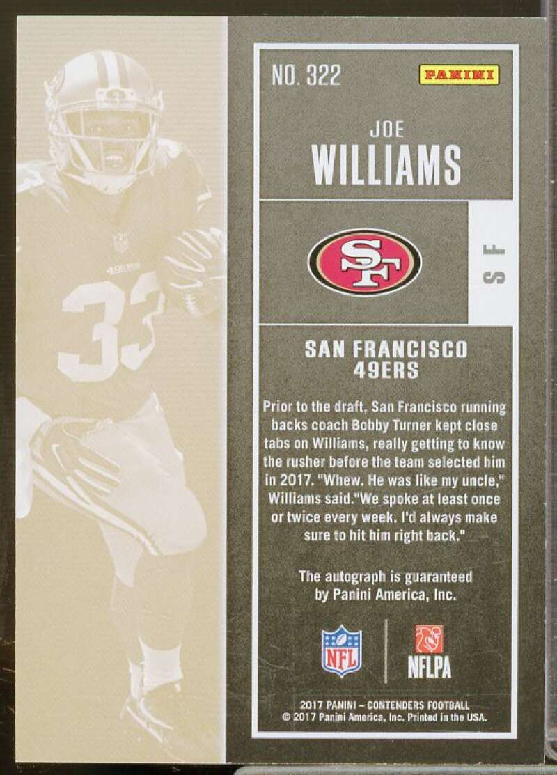 Joe Williams AU/99 Rookie Card 017 Panini Contenders Playoff Ticket #322  Image 2