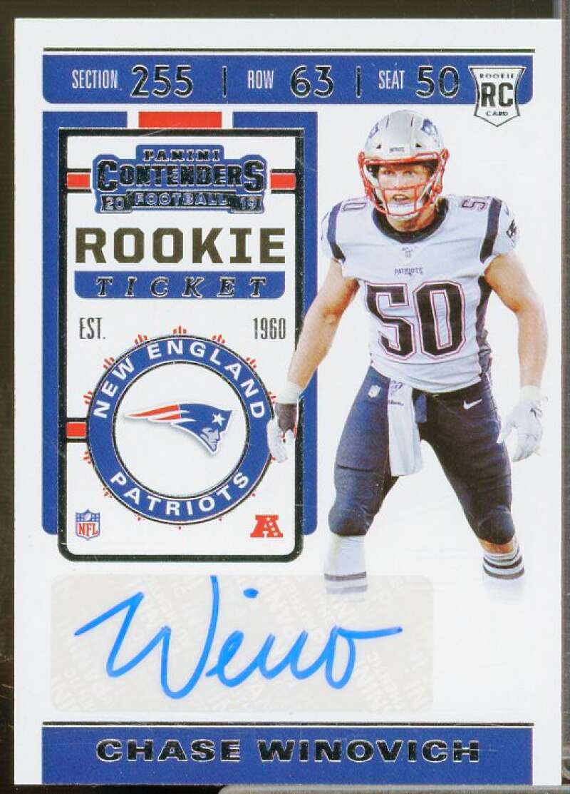 Chase Winovich AU Rookie Card 2019 Panini Contenders #276  Image 1