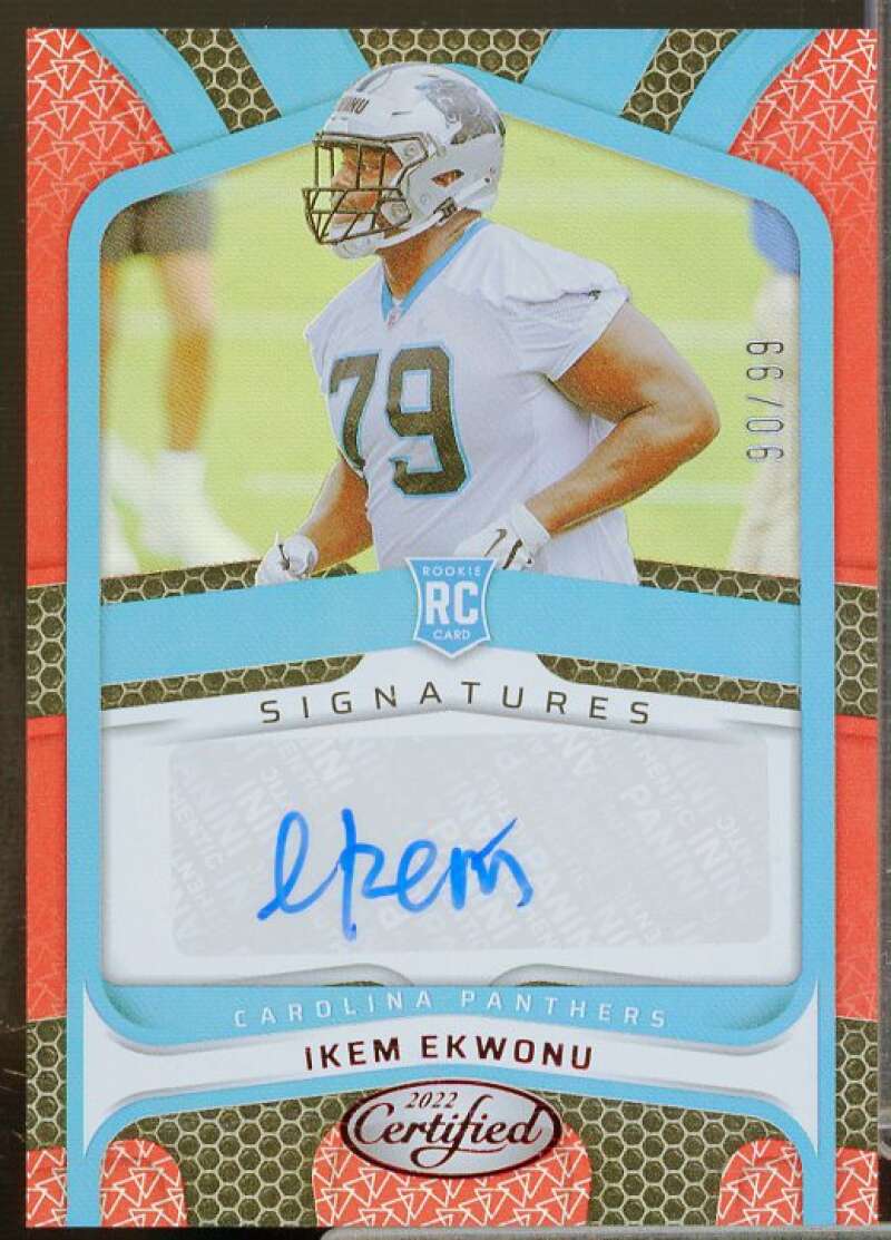 Ikem Ekwonu Rookie Card 2022 Certified Rookie Signatures Mirror Red #6  Image 1