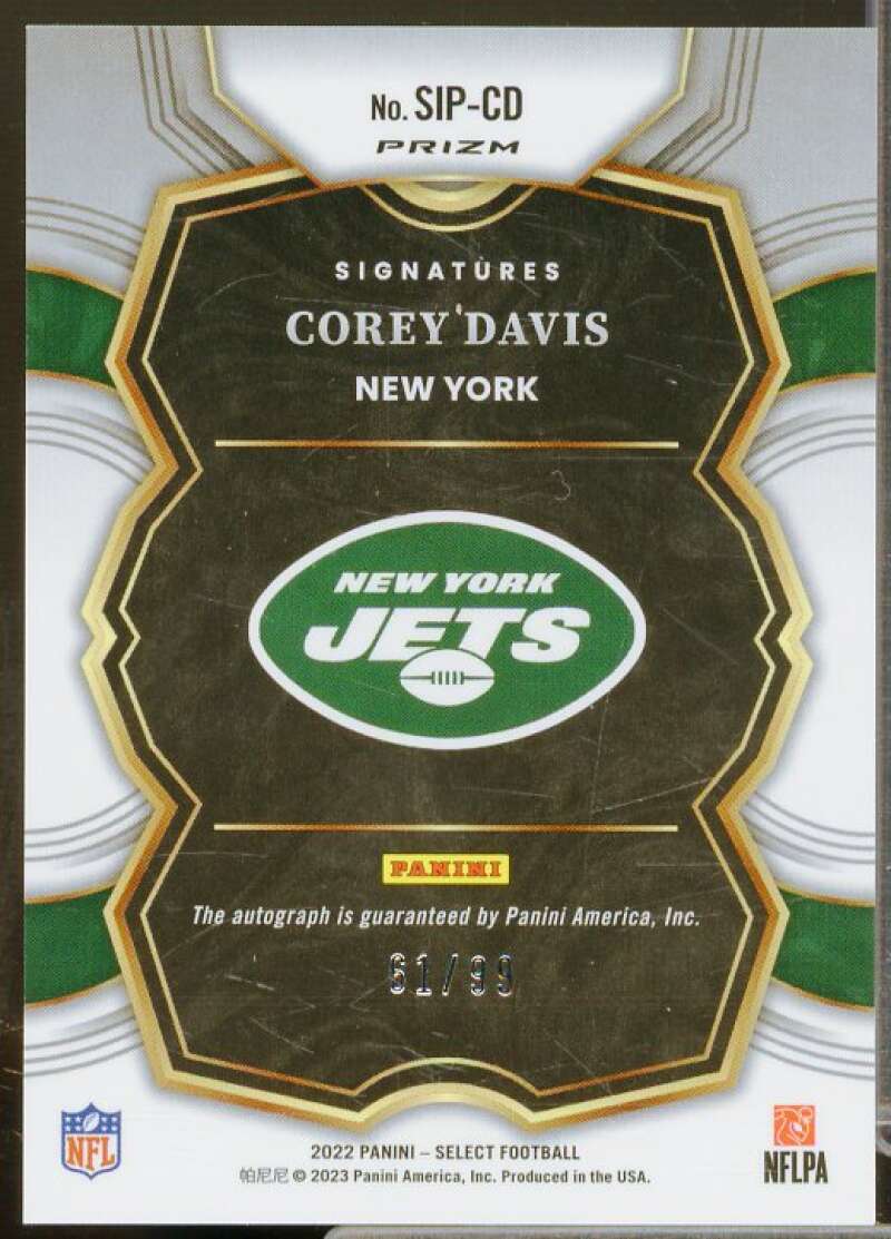 Corey Davis/99 Rookie Card 2022 Select Signatures Prizm #36  Image 2