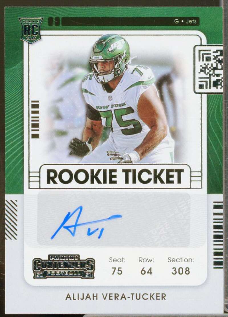 Alijah Vera-Tucker AU Rookie Card 2021 Panini Contenders #148  Image 1