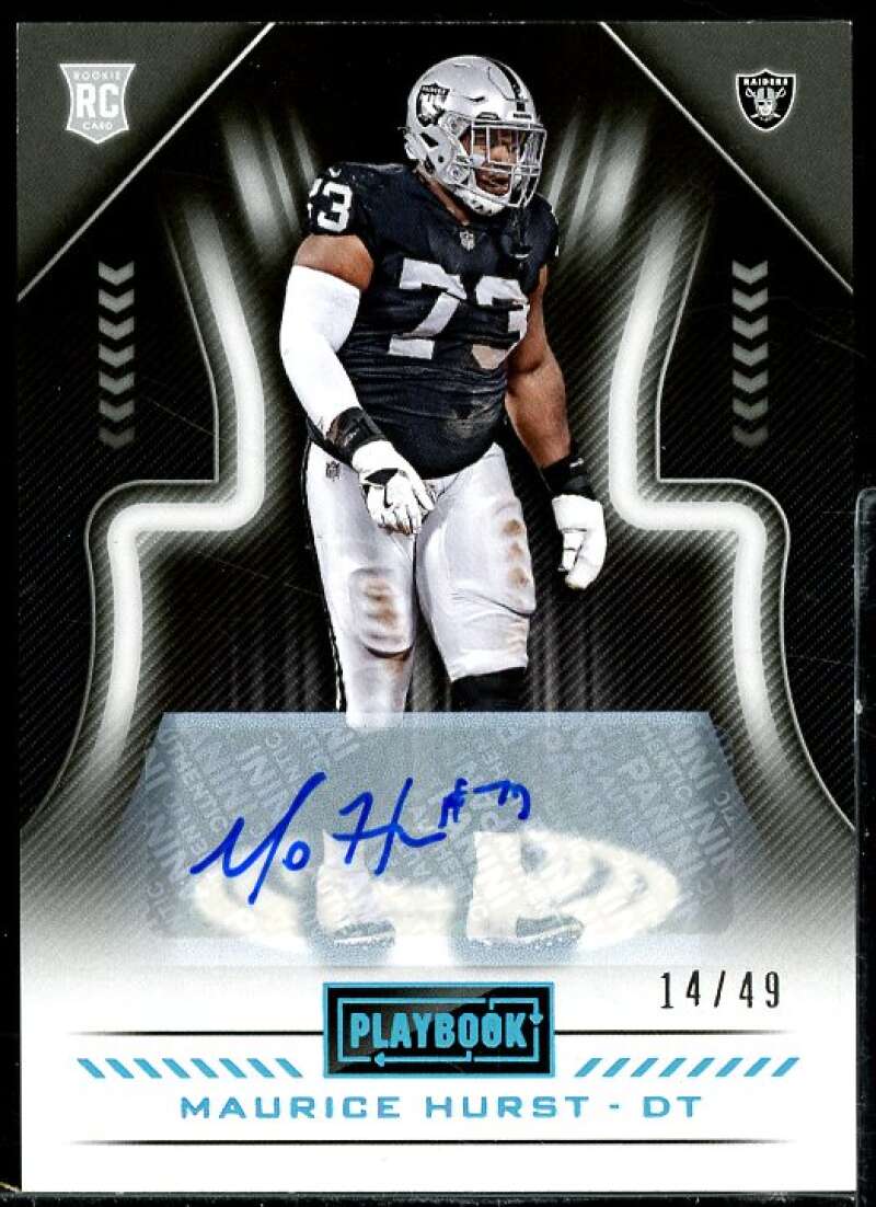 Maurice Hurst Rookie Card 2018 Panini Playbook Rookie Signatures Platinum #172  Image 1