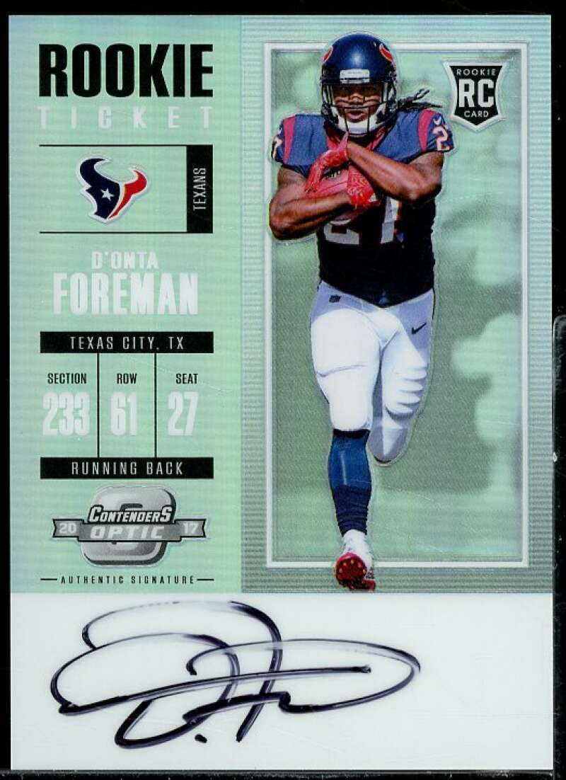 D'Onta Foreman AU Rookie Card 2017 Panini Contenders Optic #118  Image 1