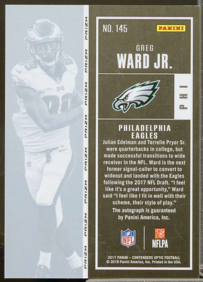 Greg Ward Jr. AU Rookie Card 2017 Panini Contenders Optic #145  Image 2