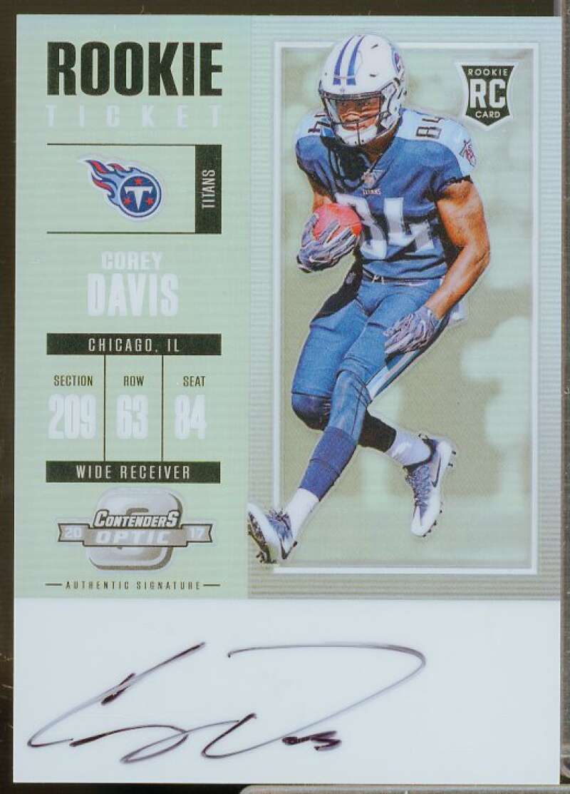 Corey Davis AU Rookie Card 2017 Panini Contenders Optic #128  Image 1