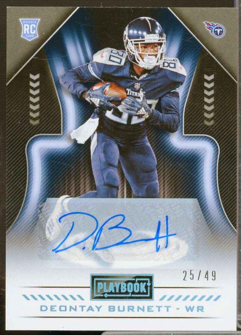 Deontay Burnett Rookie 2018 Panini Playbook Rookie Signatures Platinum #125  Image 1