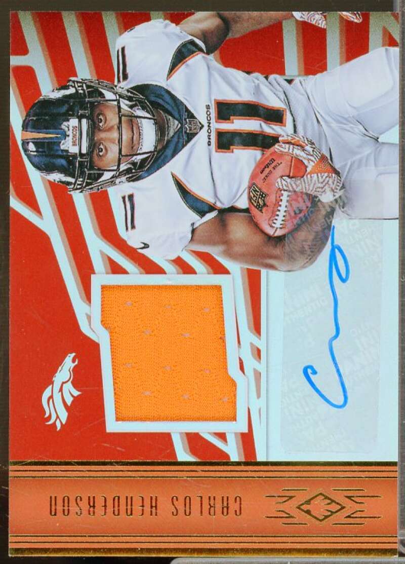 Carlos Henderson/299 Rookie 2017 Panini Phoenix Rookie Jersey Autographs #9  Image 1