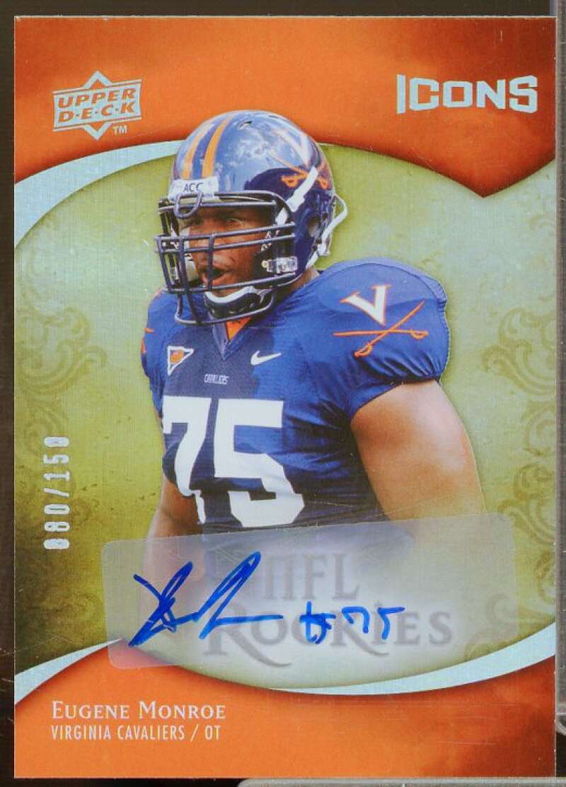 Eugene Monroe Rookie Card 2009 Upper Deck Icons Autographs #135  Image 1