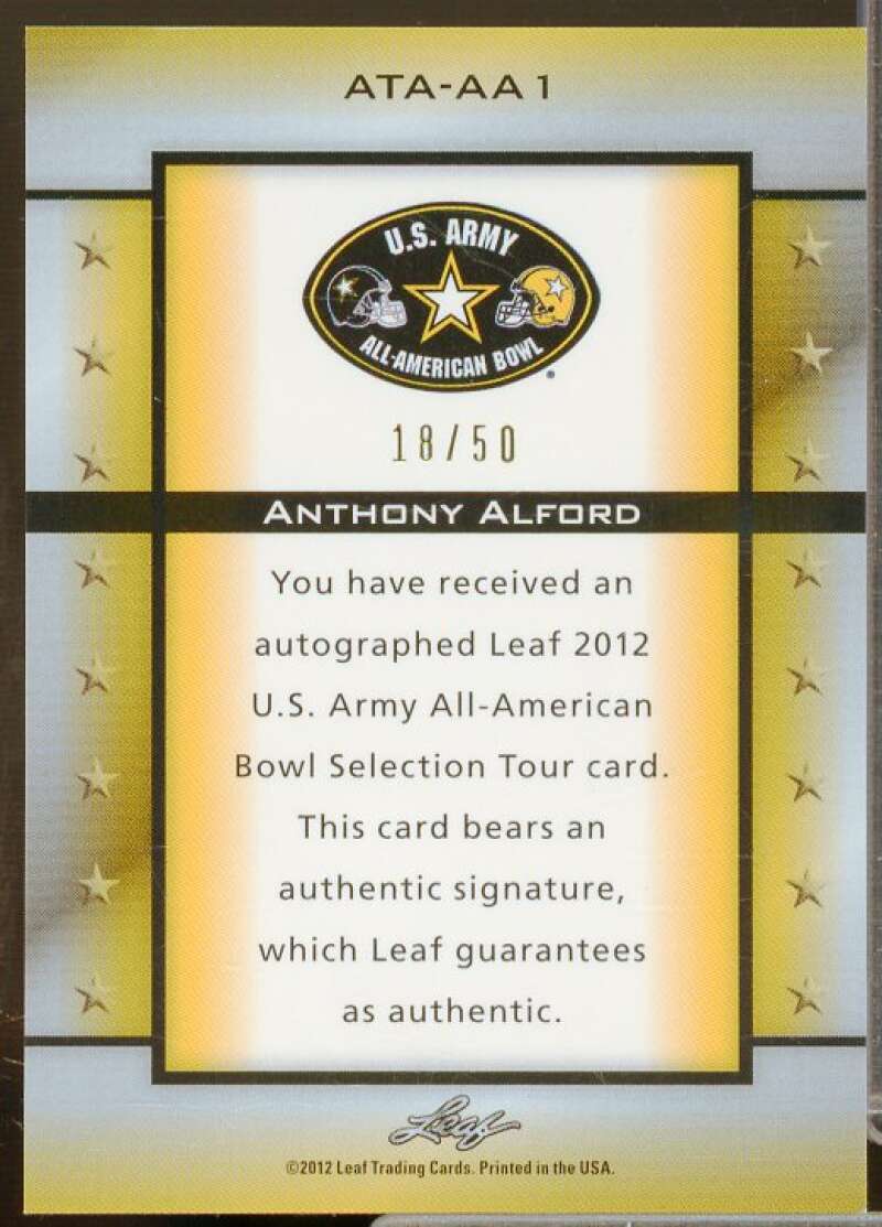 Anthony Alford AU 2012 Leaf Metal Draft Army All-American Bowl Silver #ATAAA1  Image 2