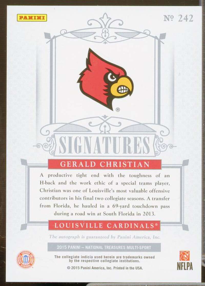 Gerald Christian AU 2015 Panini National Treasures Collegiate Multisport #242  Image 2