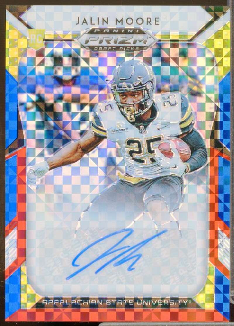 Jalin Moore Jr./99 2019 Panini Prizm Draft Picks Auto Prizms Red White Blue #142  Image 1