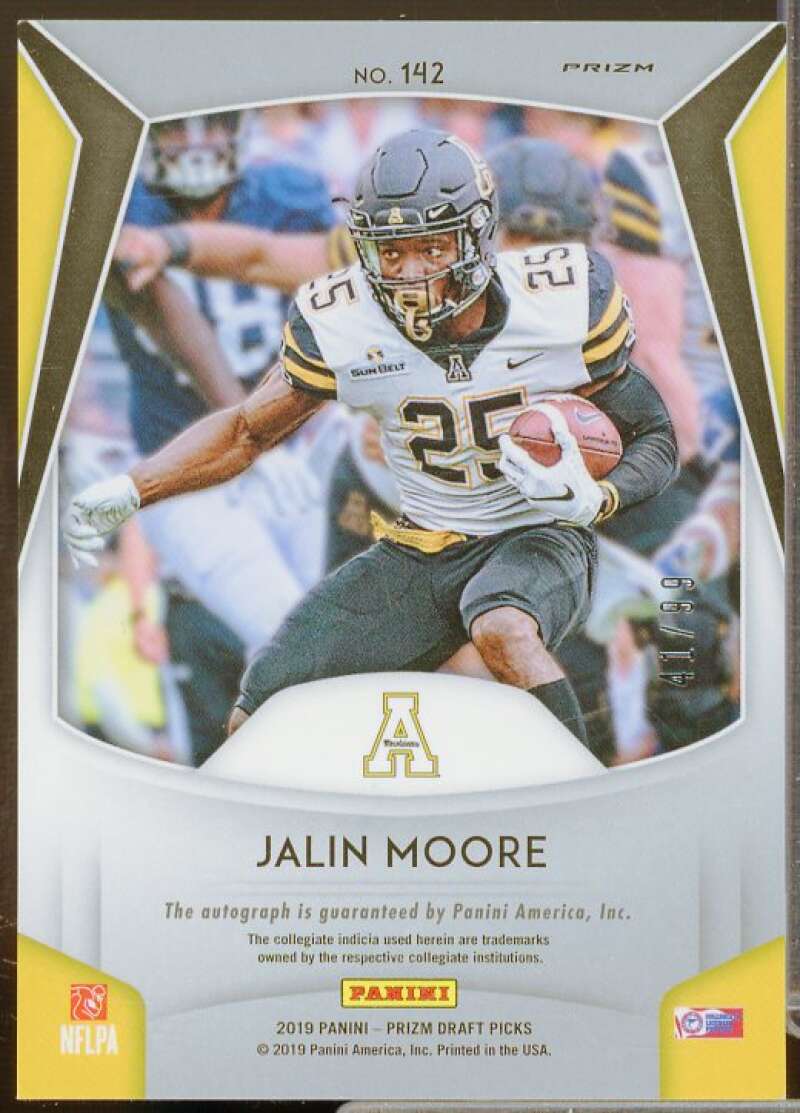 Jalin Moore Jr./99 2019 Panini Prizm Draft Picks Auto Prizms Red White Blue #142  Image 2