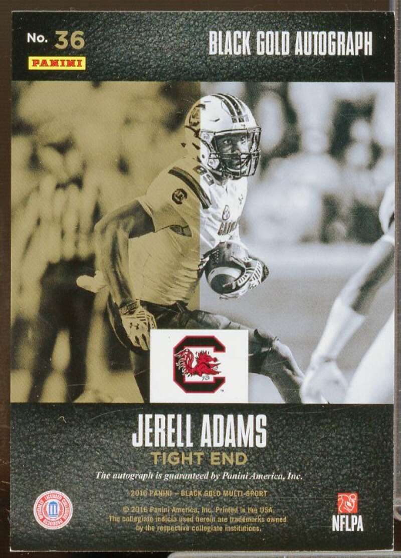 Jerell Adams/99 Rookie Card 2016 Panini Black Gold Collegiate Autographs #36  Image 2