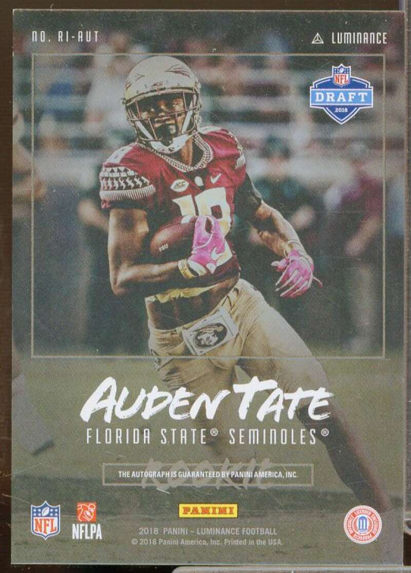 Auden Tate Rookie Card 2018 Panini Luminance Rookie Ink Gold #5  Image 2