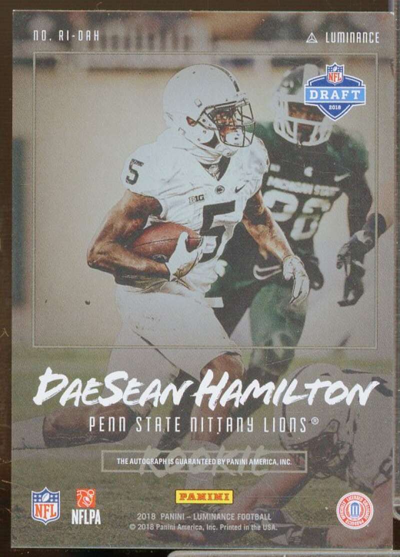 DaeSean Hamilton Rookie Card 2018 Panini Luminance Rookie Ink Gold #21  Image 2