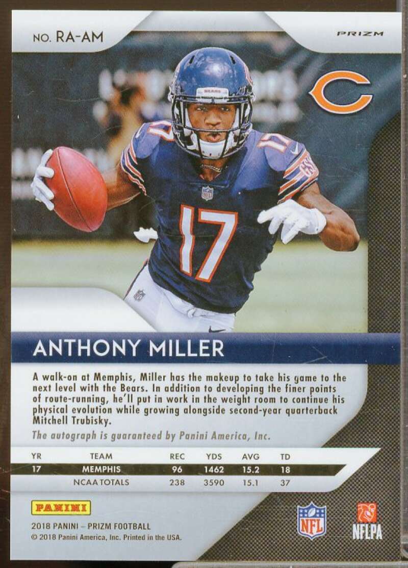 Anthony Miller Rookie Card 2018 Panini Prizm Rookie Autographs Prizms #20  Image 2