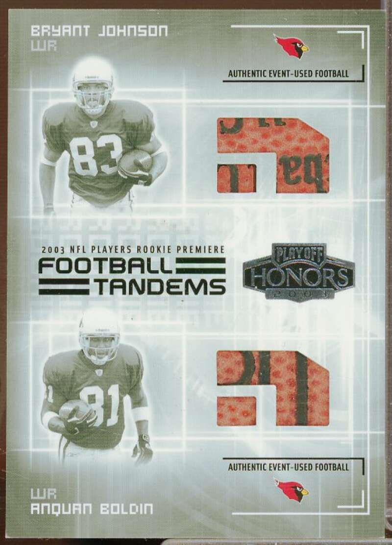 Bryant Johnson/Anquan Boldin Rookie 2003 Playoff Honors Football Tandems #FT9  Image 1