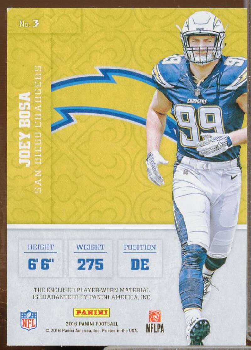 Joey Bosa Card 2016 Panini Squires Jerseys #3  Image 2