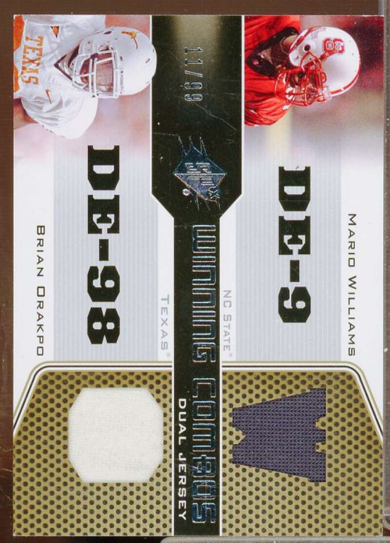 Mario Williams/Brian Orakpo Card 2010 SPx Winning Combos Dual Jerseys #WCWO  Image 1