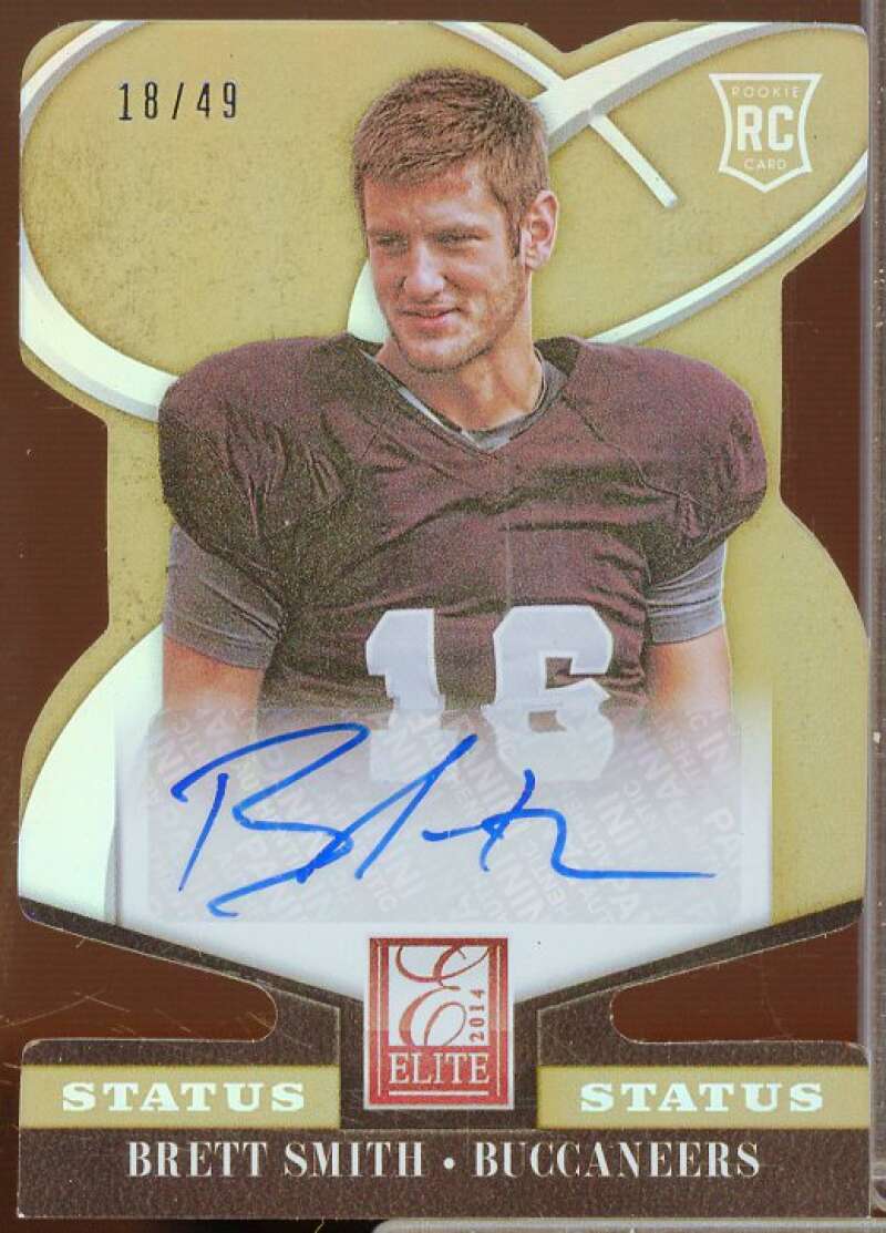 Brett Smith AU/49 Rookie Card 2014 Elite Status Gold #113  Image 1