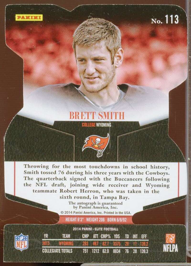 Brett Smith AU/49 Rookie Card 2014 Elite Status Gold #113  Image 2